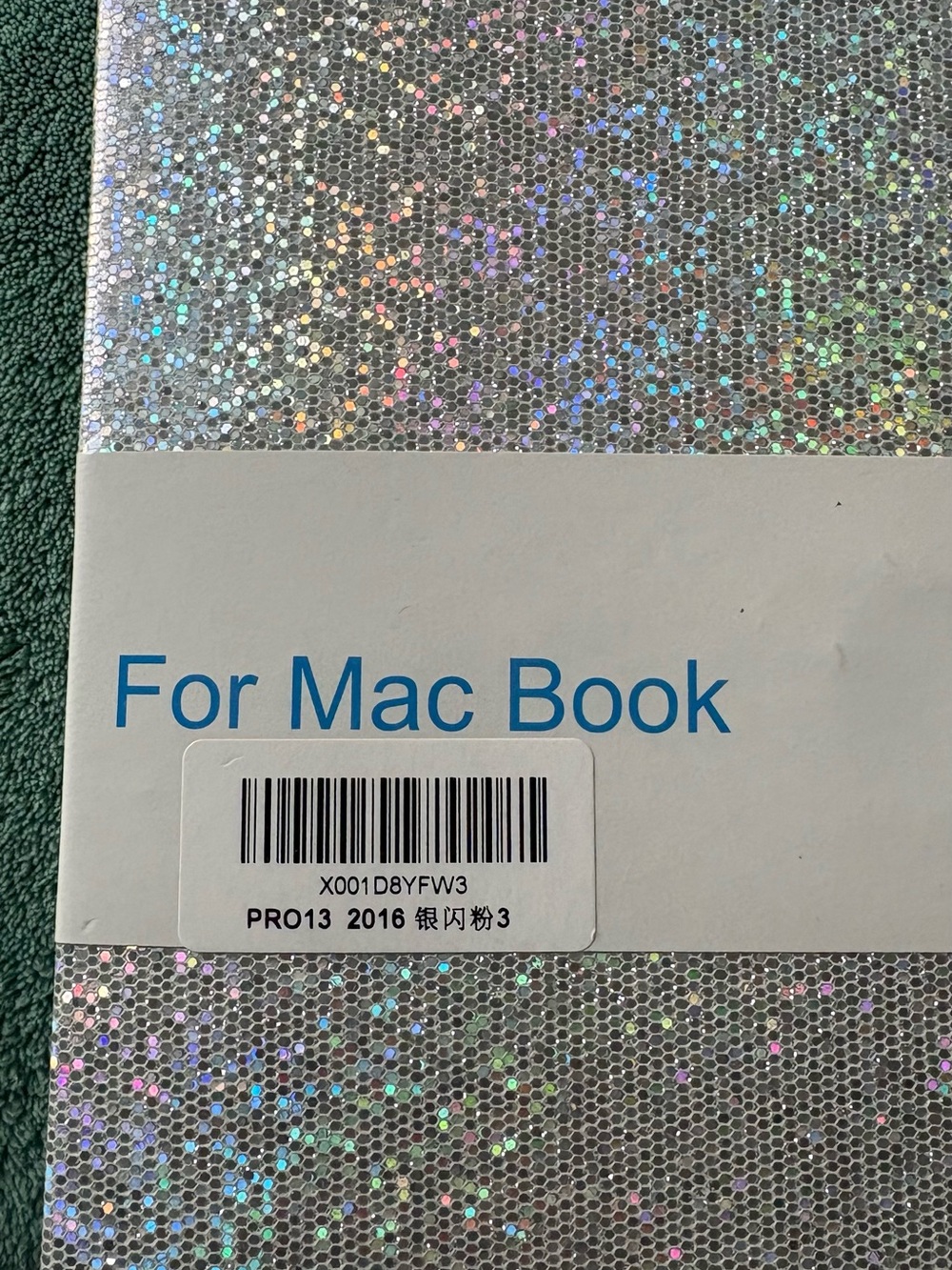 Apple MacBook Glitter Silver Holographic Cover